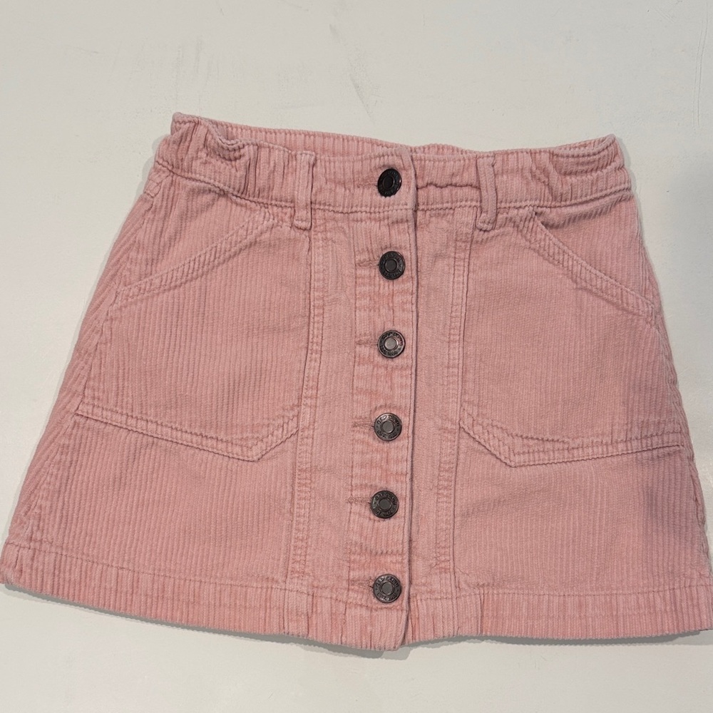 GAP Girls Pink Corduroy Button-Front Skirt 8 slim